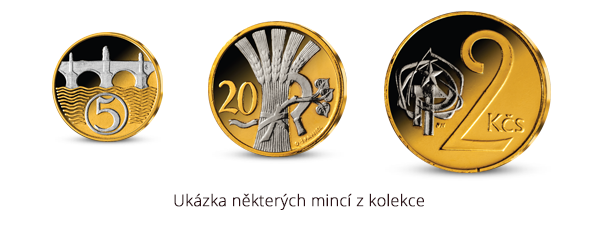 Ukázka některých mincí v kolekci Československé mince