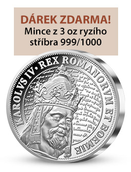 Karel IV. na exkluzivní stříbrné medaili s extrémně vysokým reliéfem
