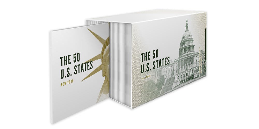 Kolekce: U.S. States - Originální mince zušlechtěné zlatem a suvenýrové bankovky