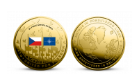 25. výročí vstupu ČR do NATO - pamětní medaile zušlechtěná ryzím zlatem 999/1000