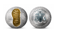 55. výročí přistání na Měsíci - 3D sférická mince z ryzího stříbra