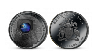 55. výročí přistání člověka na Měsíci - black proof mince z ryzího stříbra