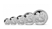 Sada pěti stříbrných mincí Sovereign 2024 